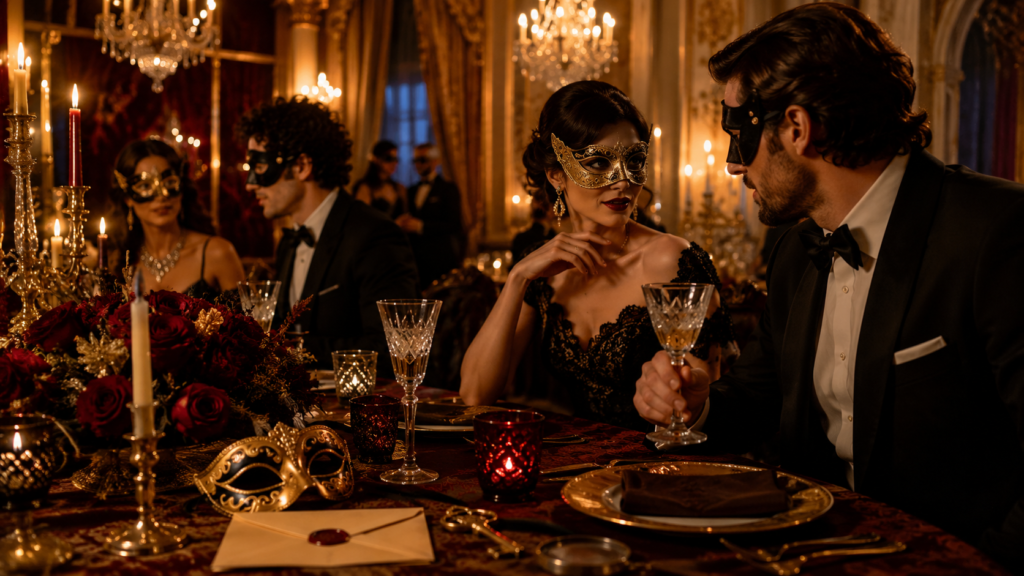 Maskenball Krimidinner Die stilvolle Idee für einen geheimnisvollen Abend voller Eleganz, Spannung und Intrigen